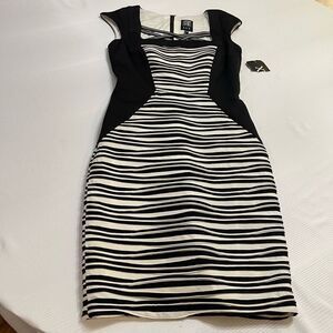 NWT JAX Black White Stripe Dress Size 4 New